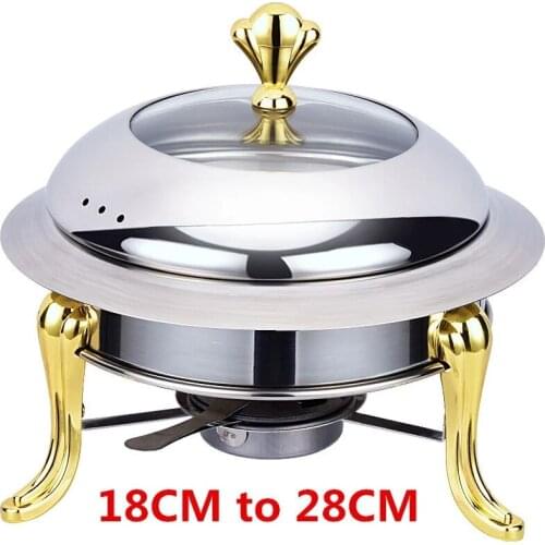 Golden Stainless Steel Alcohol Stove Household Commercial Removable Small Chafing Dish Solid Fuel Boiler Cooking Hot Pots