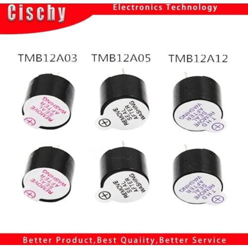 10pcs/lot Active buzzer 3V/5V/12V TMB12A03 TMB12A05 TMB12A12 Active Buzzer Magnetic Long Continous Beep Tone 12*9.5mm