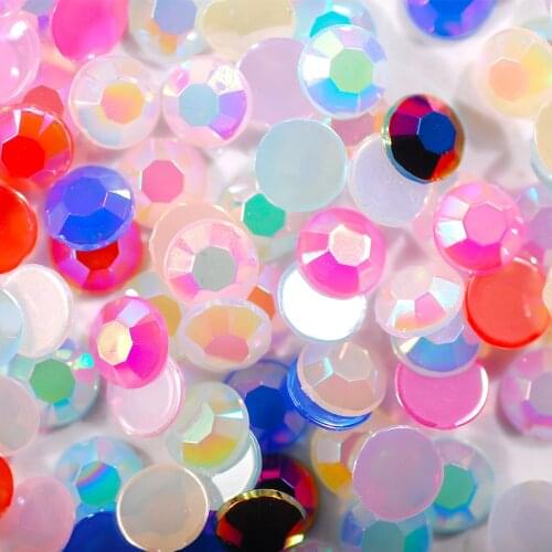 2000Pcs Jelly AB Color Rhinestone 3D Nail Art Tips 3MM Flat Back Crystal Gems For DIY Nails Art Decorations Accessory