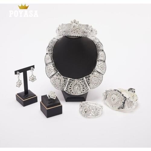 2020 March gold color jewelry sets women fashion Zinc Alloy belt wedding gold color crown