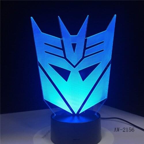 3D Optimus Prime Character Boy Gift Transformers Mask Illusion Desk Table RGB Led Night Light Colorful Lamparas Lamp AW-2156