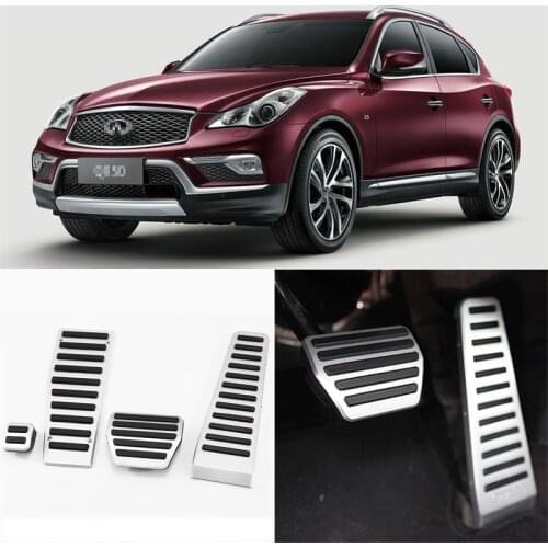 Brand New 4pcs Aluminium Non Slip Foot Rest Fuel Gas Brake Pedal Cover For Infiniti QX50 AT 2015-2016
