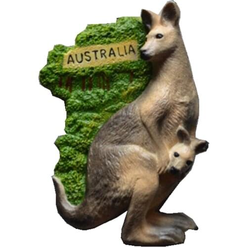 Australia Kangaroo 3D Aromatherapy Cold Porcelain Hand-Painted Fridge Magnets Travel Souvenirs Refrigerator Magnetic Stickers