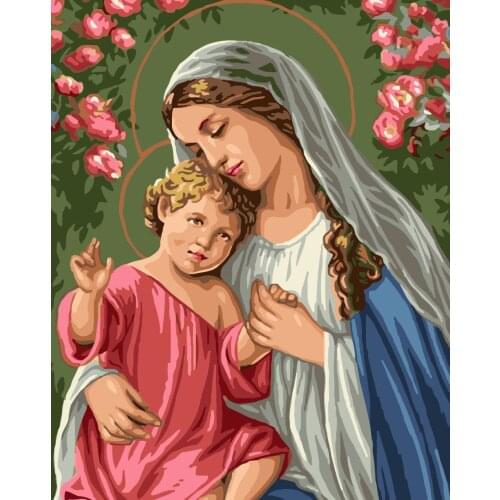 DIY 40X50 Oil Painting By Numbers Religious Virgin paint by numbers On Canvas Home Decor Digital Painting chrismas