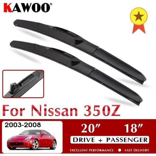KAWOO Wiper Front Car Wiper Blade Blades For Nissan 350Z 2003-2008 Windshield Windscreen Window 20"+18" LHD RHD