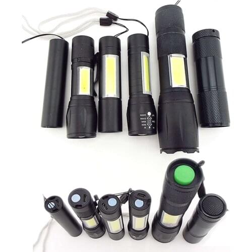 Mini powerful 2 LED flashlight COB Q5 USB rechargeable linterna work flash light Torch lamp Battery fishing Camping linternas