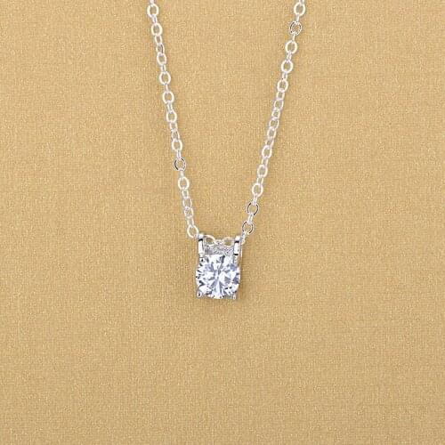 Fashion Elegant 925 Sterling Silver Collar Necklaces Zircon Wedding Pendant Necklaces For Women Gifts Jewelry