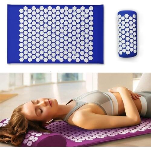 Acupressure Mat and Pillow Set for Back and Neck Pain Relief and Muscle Relaxation Relieves Stress, Back, Neck, and Sciatic Pain