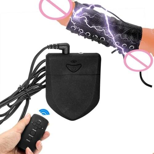 Remote Control Electric Shocker Penis Sleeve Condoms Rings Sex Toys For Men Masturbatorsr Adjustable Size PU Penis Ring Sex Shop