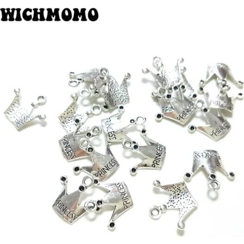 New Fashion 30 Pieces Cute Sweet Crown Zinc Alloy Charms Pendants Earring Necklace Diy Jewelry Accessories PJ361