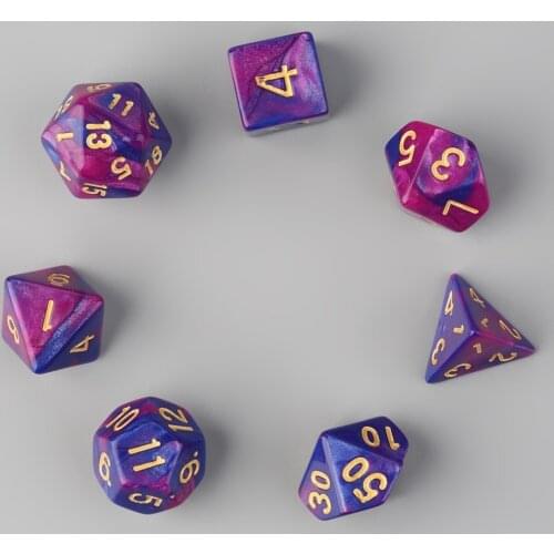 New 7pcs Dual-Color Dices D4 D6 D8 D10 D12 D20 Multi Sided Game Role Playing Dual Color Dices New BrandBest Price
