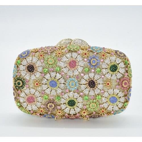 New Design Diamonds Beaded Flower Handbags Girls Elegant Wedding Purses Ladies Luxury Celebrity Party Bag Clutch Wedding Bridal