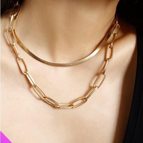 Wholesale 5 Golden Snake Bone Cross Chain Necklaces Classic Girls Ladies Jewelry Gifts