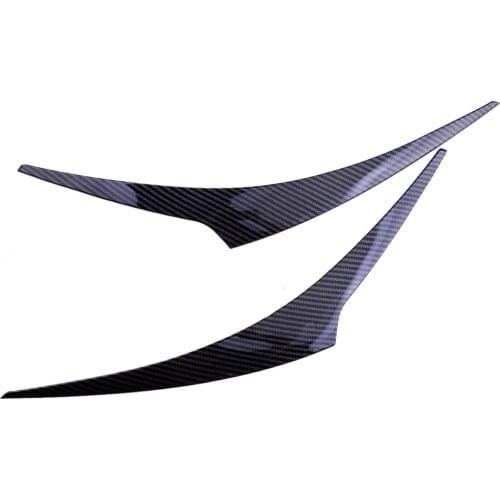 1 Pair ABS Carbon Fiber Style Front Left Right Headlight Lamp Eyebrow Eyelid Cover Trim Frame Fit for Honda Accord 2015 2014