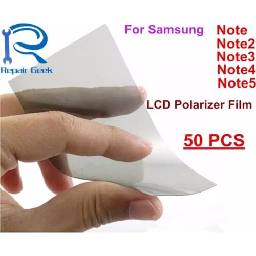 50pcs LCD Polarizer Polarized Film For Samsung Galaxy Note N7000 I9220 Note 2 3 4 Note 5 LCD Filter Polarizing Film Polaroider