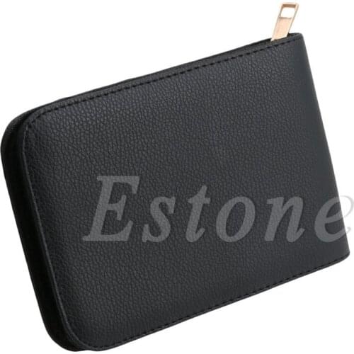 12 Pens Fountain Pen/Roller Pen Faux Leather Zipper Case Holder New 175 x 120 x 28mm