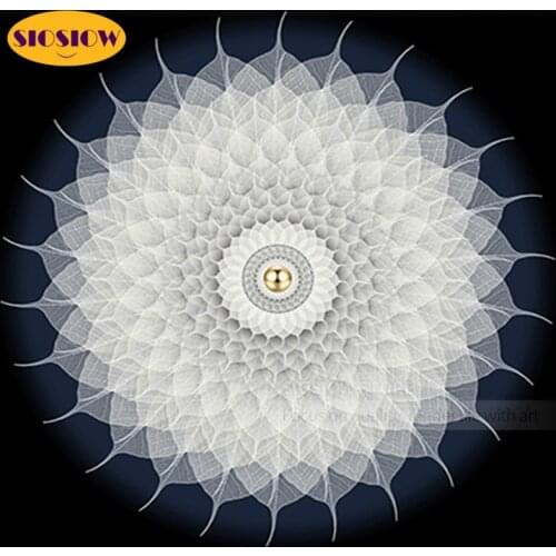 SIOSIOW 5d Diamond Mosaic Embroidery Diamond Painting Mandala Flower Full Square Drill Resin Art Craft Diy Religious Decoration