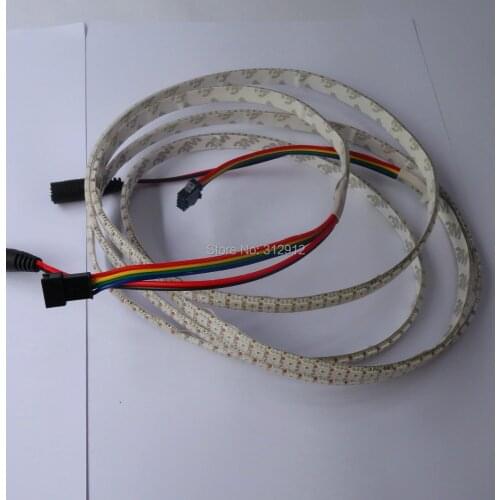 1 meter long 144pcs APA-102C addressable led pixel strip;waterproof by silicon coating;WHITE PCB;144pixels/m