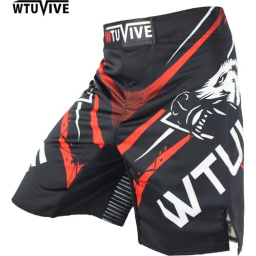 WTUVIVE MMA 2017 New Boxing Features Sports Training Muay Thai Fitness Personal Fight Shorts muay thai boxing shorts short mma