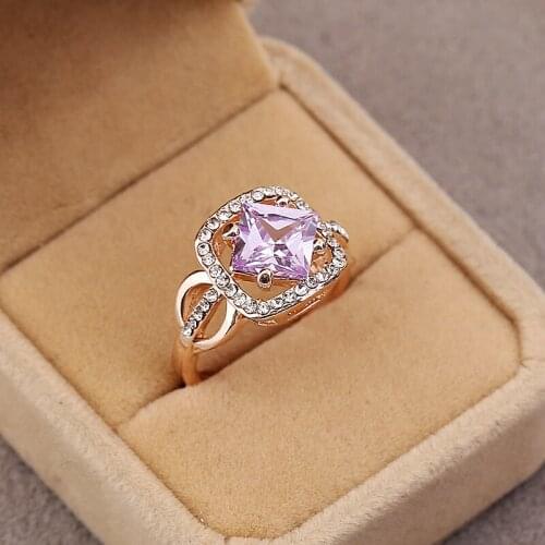 WYJZY New OL fashion style crystal ring for women ladies fine jewelry jewelry anniversary ring