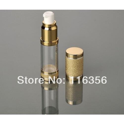 15ml gold aluminum airless vacuum pump bottle lotion emulsion serum whitening liquid spot removal skin care cosmetic packing