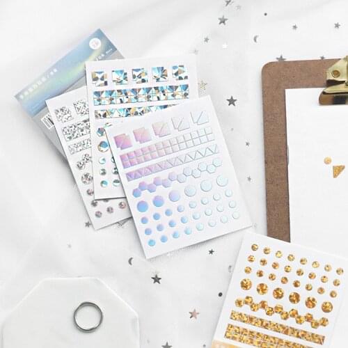 3Pcs/lot Cute Gold Silver stickers Scrapbooking Hot stamping Diary DIY stationery sticker Decoration label school supplies TZ227