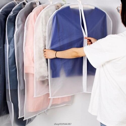6Pcs Full Zipper Translucent Clothes Cover Protector Dustproof Hanging Clothing Storage Bag Waterproof Breathable Cover Dropship