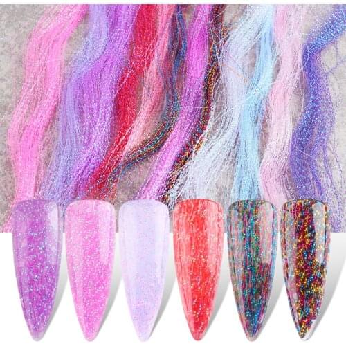 60pcs 29cm Fluorescent Fiber for Nail Extension Form Fiberglass UV Gel Building Finger Nails Extend Accessory Tools LAYGS01-12