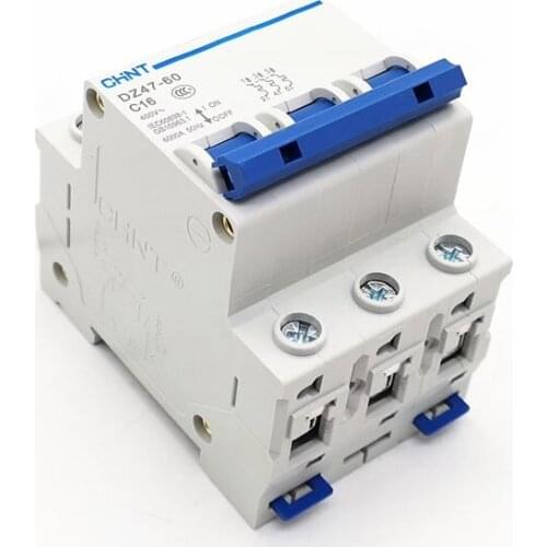 CHINT Circuit Breaker DZ47-60 C type 3 poles 1A 2A 3A 4A 5A 6A 10A 16A 20A 25A 32A 40A 50A 60A Mini Ciruit Breaker