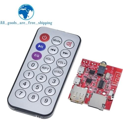 3W Car Bluetooth 4.1 MP3 WAV Decoding Board Speaker Amplifier Audio Receiver Module Support USB/TF/U-DISK/IR Remote Control Red