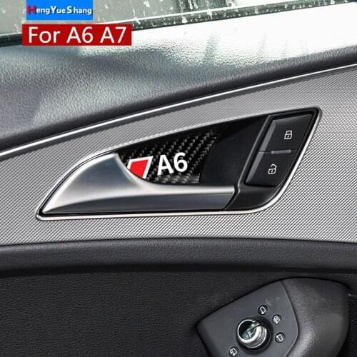 Car Styling For Audi A6 A7 2012-2018 Carbon Fiber Door Handle Cover Door Bowl Trim Auto Stickers Car Interior Accessories