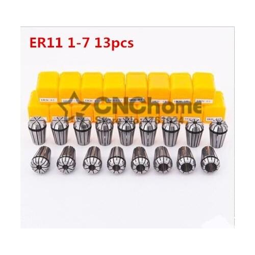 13Pcs/lot ER11 Collet chuck cnc Spindle ER11 Collet lathe tool holder ER11 Collet set from 1-7MM for CNC milling lather tool