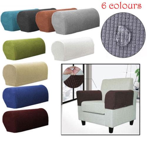 1 Pair Sofa Covers for Living Room Removable Arm Stretch Couch Chair Protector Armchair Covers Armrest Solid Couch Cover