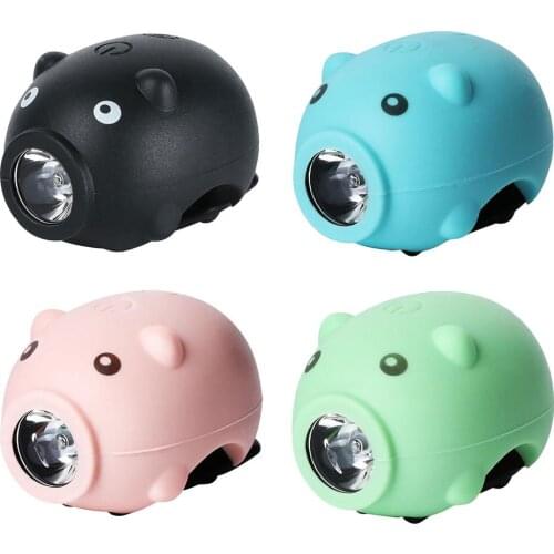 Children Bike Head Light Piggy-shaped Headlamp Flashlight Children Safe Bicycle Headlight For Scooters And Cycling