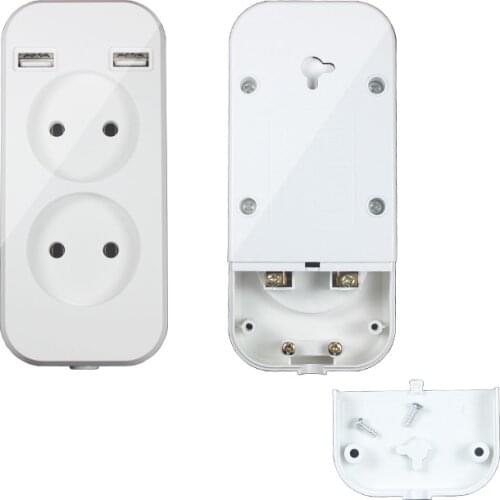USB extension Double socket with easy fixing 2 USB port EU standard 5V2A new design outlet no cable A8