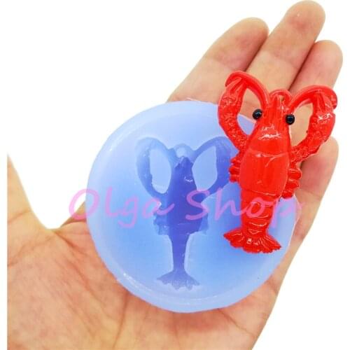 DYL905 48.4mm x 30.0mm Lobster Silicone Mold Fondant Cake Decoration Candy Chocolate Resin Art Clay Miniaturesweets Soap Making