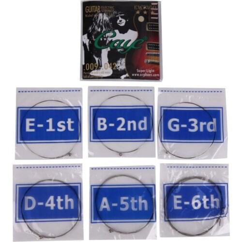 6Pcs/ Set Guitar Strings CAYE EW Series Nickel Plated Steel Guitar Strings for Electric Guitars