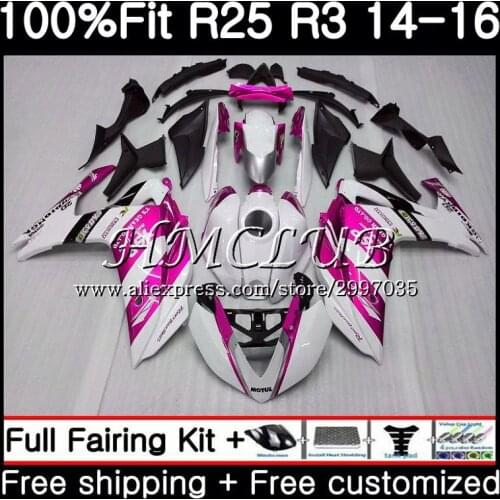 Injection For YAMAHA YZF-R3 YZFR25 2014 2015 2016 2017 10HC.6 YZF-R25 YZF R3 R25 R 25 Rose white YZFR3 14 15 16 17 Fairing kit