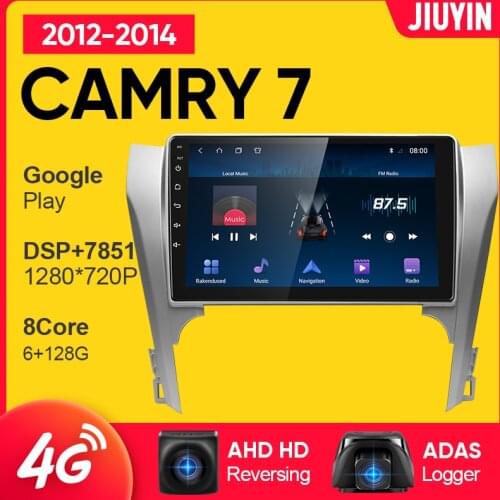 JIUYIN android car radio For Toyota Camry 7 XV 50 55 2012 - 2014 multimedia video player car navigation GPS No 2din 2 din
