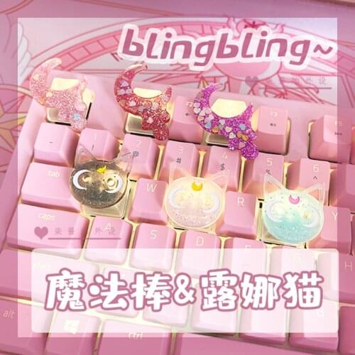 Key Cap For Cat Model Pink Dedicated Handmade Keyboard Buttons Anime Cartoon Personality Stereo Pbt Keycaps Accessories