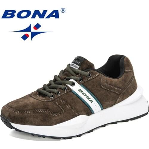 BONA 2021 New Designers Thick Bottom Suede Casual Shoes Men Popular Sneakers Man Trendy Lace-Up Brand Luxury Footwear Mansculino