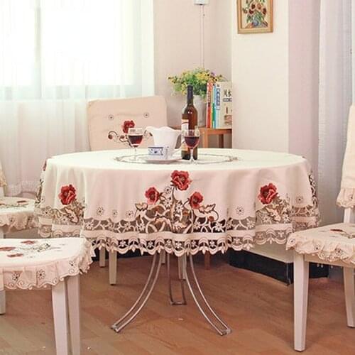 Luxury embroidered tablecloth table dining round table cover table cloth wedding 229 flower chair cover home textile