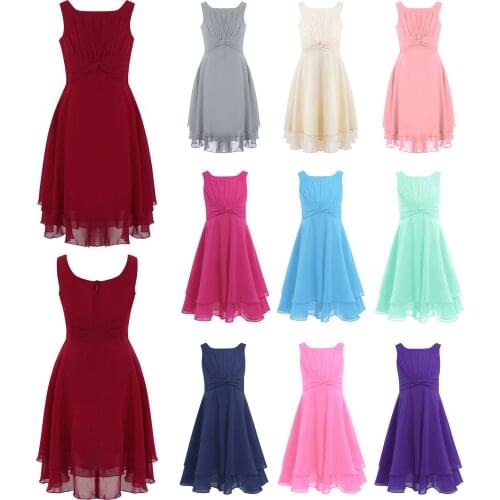 Girls Summer Dresses Kids Dresses for Girl Birthday Party First Communion Dress Chiffon Girl Dress for Wedding Party Vestidos