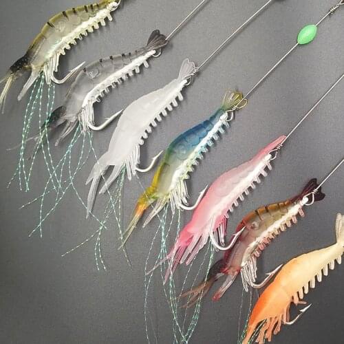 Lunker sabiki rig shrimp soft lure night bait luminous glow trolling fishing