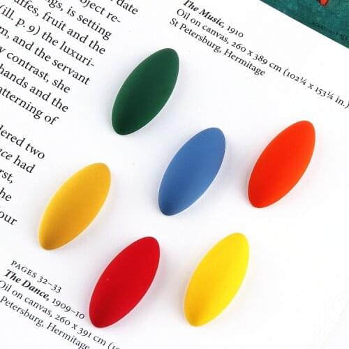 Matte Rubber Mango Solid Color Oval Patch Earrings Spacer Flat Back DIY Handmade Jewelry Components Accessories Materials 6pcs