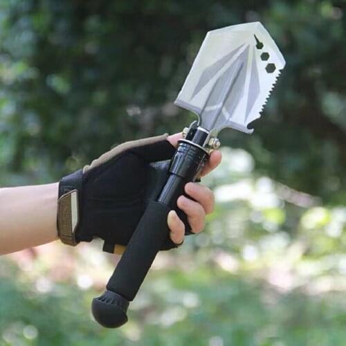 Multi-Tool Outdoor Self-Defense Tactical Collapsible Portable Shovel Camping Tent Travel Hiking Survival Gardening Home Planting