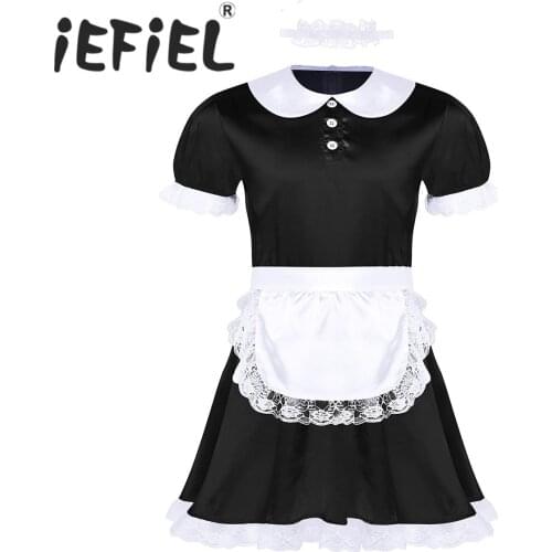 Male Mens Exotic Dresses Lingerie Dress Sissy Maid Costume Girl Maid Dress Uniform for Role Play Party Clothes Mens Nightwear