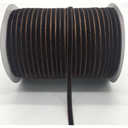 5Yards/lot 1/4" 6mm Coffee Soft Comfortable Velvet Ribbon Headband Clips Bow Wedding Christmas Decoration