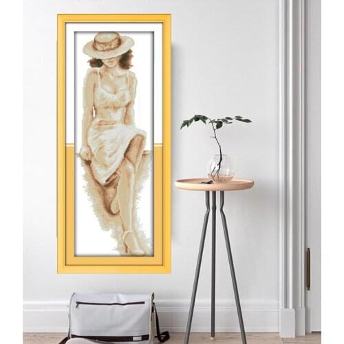 The pretty figure Cross Stitch Kit Home Decorative 11CT 14CT DMC Chinese Embroidery Needlework Easy DIY Cross-stitch set Gifts