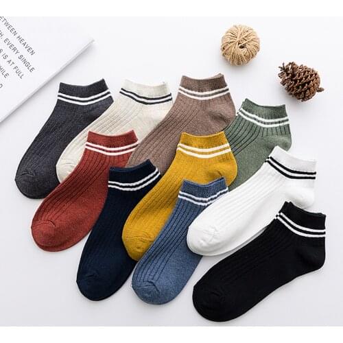 Black White Cotton Socks For Women & Men Casual Funny Calcetines Hombre Meias Homme Male Short Ankle Socks Fashion 2021 Summer